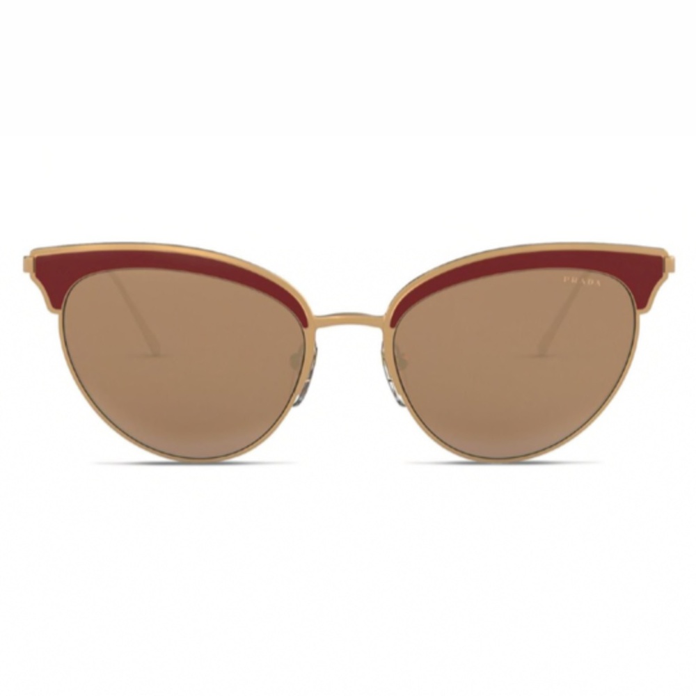 New Prada Rose Gold/Burgundy Cat-Eye Sunnies- NWT - Picture 2 of 8